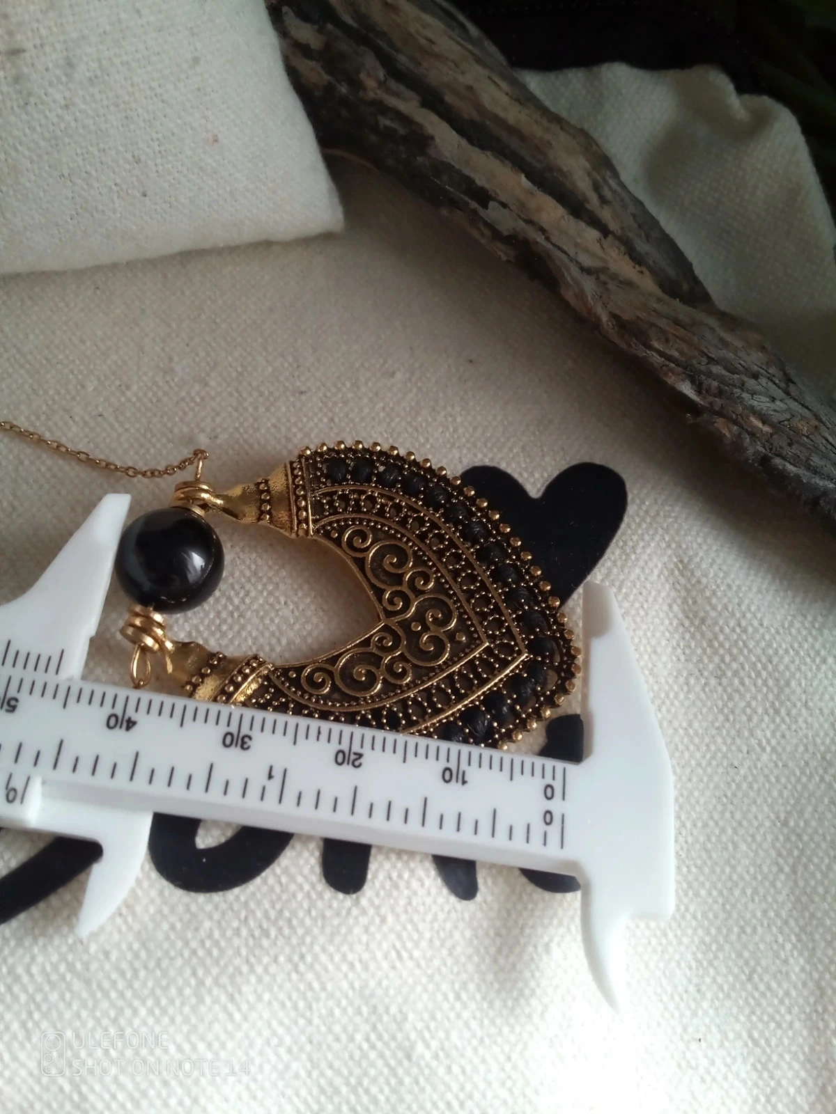 Collier oriental avec véritable pierre d'obsidienne – photo 2